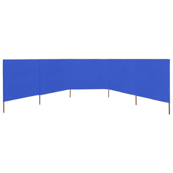 vidaXL Vindskjerm 5 paneler stoff 600x120 cm asurblå