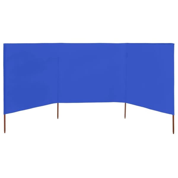 vidaXL 3-panels læsejl 400x120 cm stof azurblå