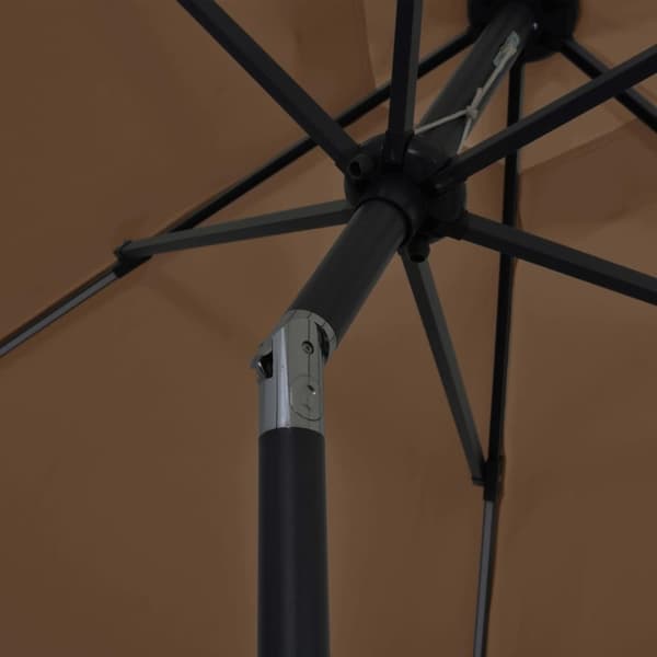 vidaXL Parasoll med LED-lampor och aluminiumstång 300 cm taupe