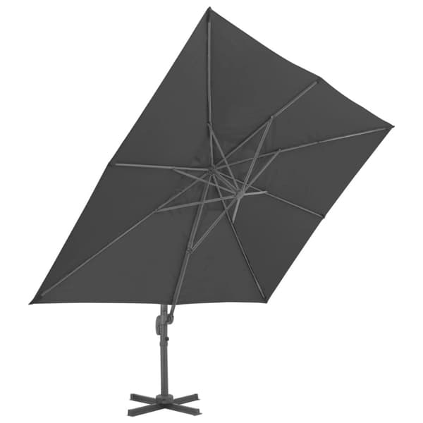 vidaXL Aurinkovarjo cantilever alumiinitolpalla 4x3 m musta