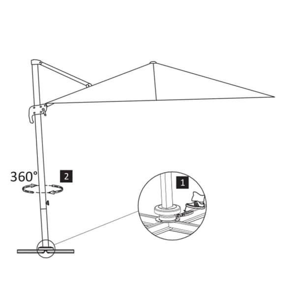 vidaXL Aurinkovarjo cantilever alumiinitolpalla 4x3 m musta