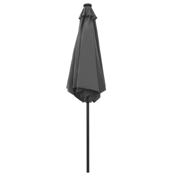 vidaXL Parasoll med LED-lampor och aluminiumstång 270 cm antracit