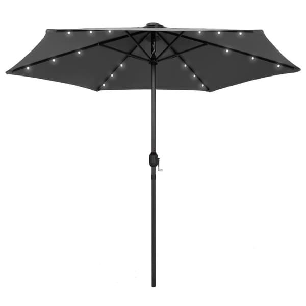 vidaXL Parasoll med LED-lampor och aluminiumstång 270 cm antracit