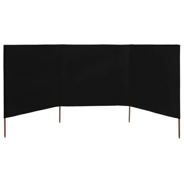 vidaXL 3-panels læsejl 400x120 cm stof sort