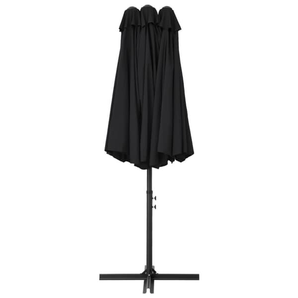vidaXL udendørs parasol med aluminiumsstang 460 x 270 cm sort