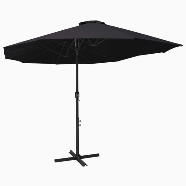 vidaXL udendørs parasol med aluminiumsstang 460 x 270 cm sort