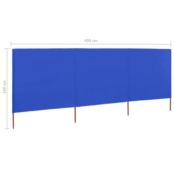 vidaXL Tuulensuojakangas 3 paneelilla 400x160 cm taivaansininen