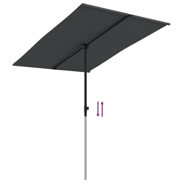 vidaXL parasol med aluminiumstang 2x1,5 m sort
