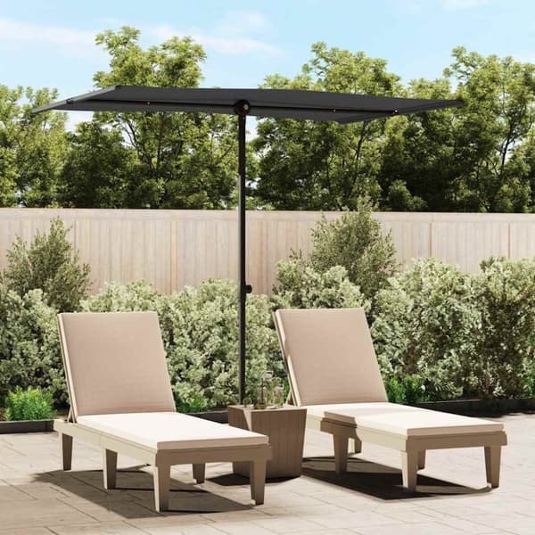 vidaXL parasol med aluminiumstang 2x1,5 m sort