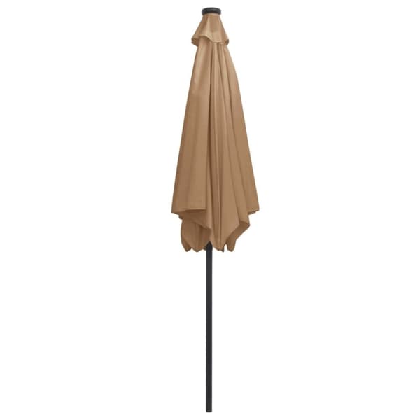 vidaXL Aurinkovarjo LED-valot alumiinitolpalla 300 cm taupe