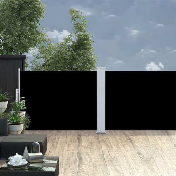 vidaXL Sisäänvedettävä sivumarkiisi 100x1000 cm musta