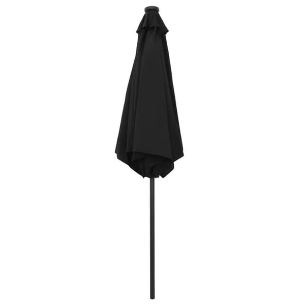 vidaXL parasol med LED-lys og aluminiumsstang 270 cm sort