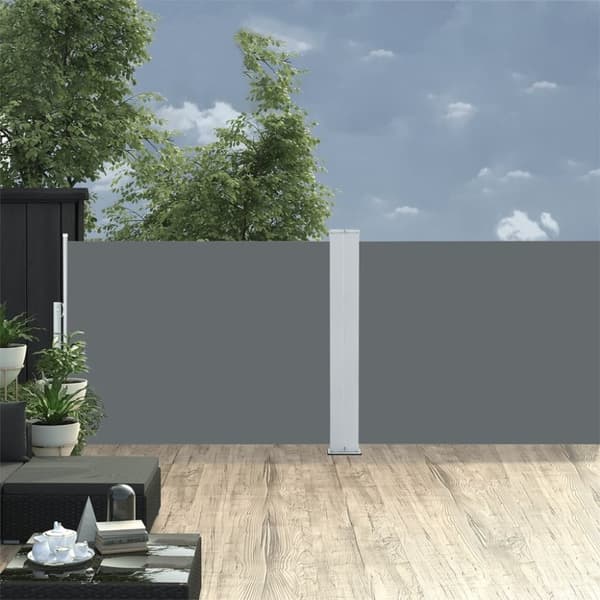 vidaXL Sisäänvedettävä sivumarkiisi 120x1000 cm antrasiitti