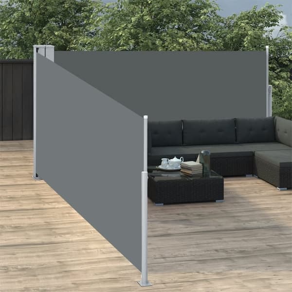 vidaXL Sisäänvedettävä sivumarkiisi 120x1000 cm antrasiitti