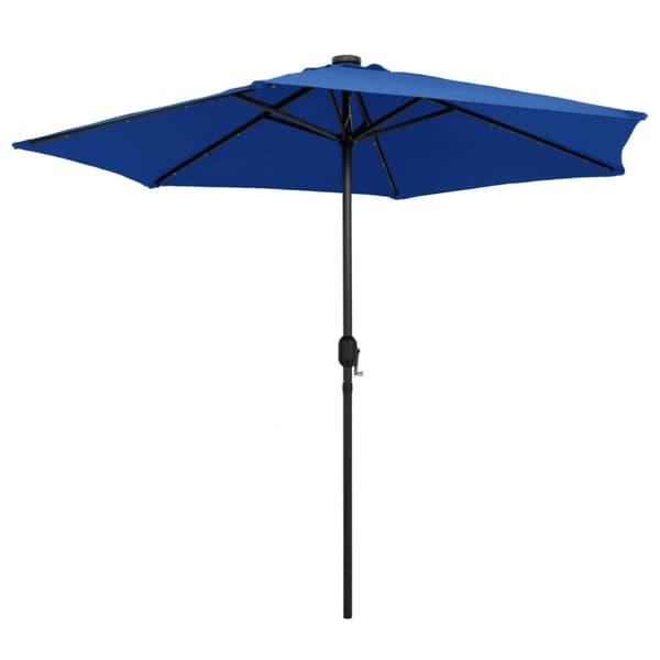 vidaXL Aurinkovarjo LED-valot alumiinitolpalla 270 cm taivaansininen