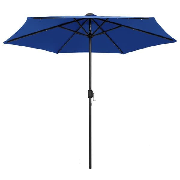 vidaXL Aurinkovarjo LED-valot alumiinitolpalla 270 cm taivaansininen