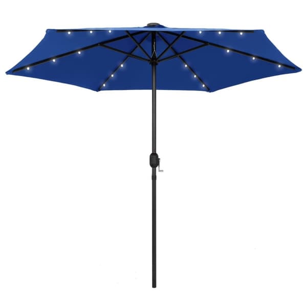 vidaXL Aurinkovarjo LED-valot alumiinitolpalla 270 cm taivaansininen