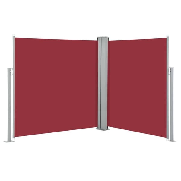 vidaXL Infällbar sidomarkis röd 140x600 cm