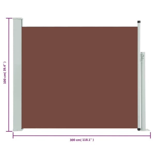 vidaXL Uttrekkbar sidemarkise 100x300 cm brun