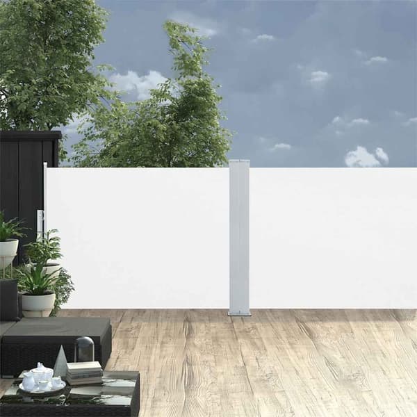 vidaXL Sisäänvedettävä sivumarkiisi 100x1000 cm kerma