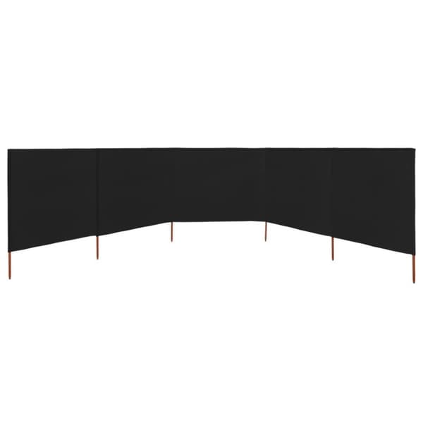 vidaXL Tuulensuojakangas 5 paneelilla 600x80 cm musta
