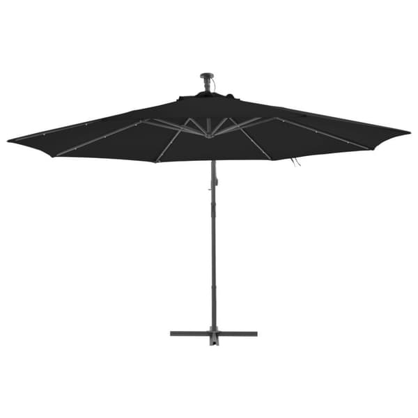 vidaXL hængeparasol med aluminiumstang 350 cm sort
