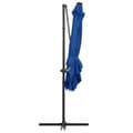 Pikkukuva 5 / 9: vidaXL Aurinkovarjo cantilever LED/terästolppa 250x250 cm sininen