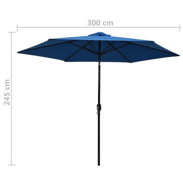 vidaXL Trädgårdsparasoll med metallstång 300 cm azur