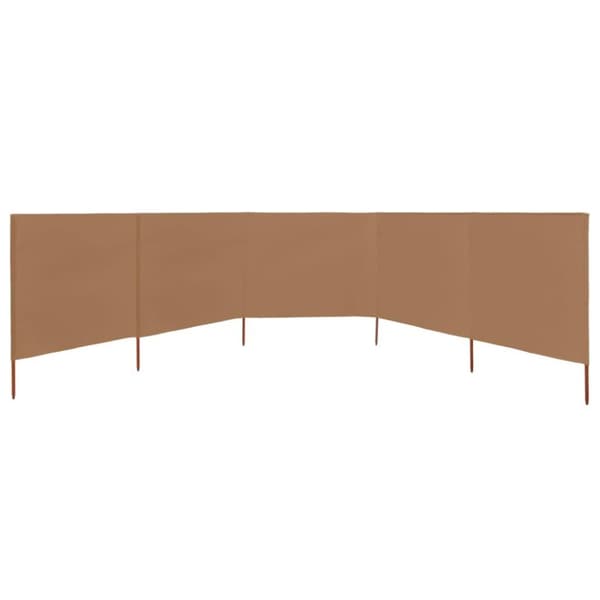 vidaXL Vindskydd 5 paneler tyg 600x80 cm taupe