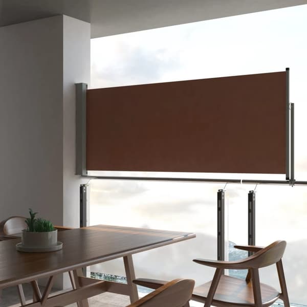 vidaXL sammenrullelig sidemarkise til terrassen 100 x 300 cm brun