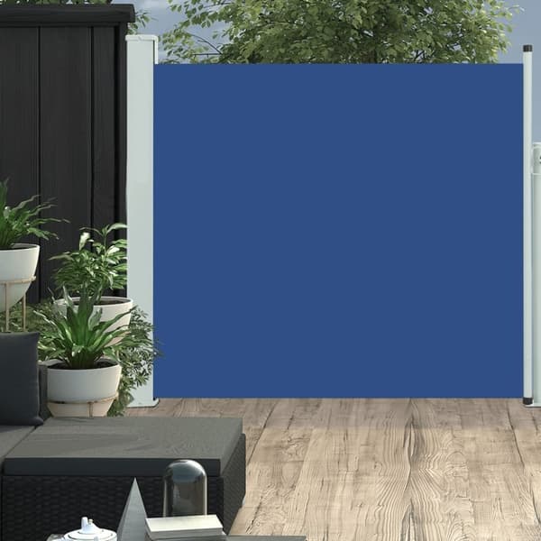 vidaXL Sisäänvedettävä terassin sivumarkiisi 170x300 cm sininen