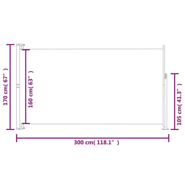 vidaXL Sisäänvedettävä terassin sivumarkiisi 170x300 cm sininen