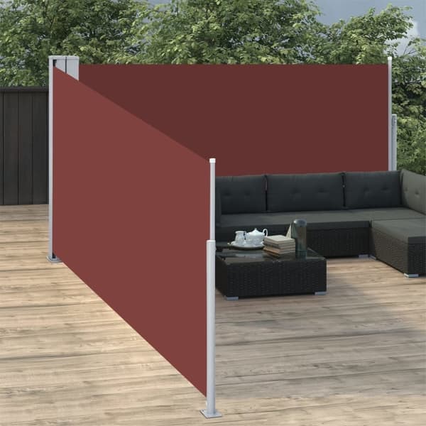 vidaXL Uttrekkbar sidemarkise 140x1000 cm brun