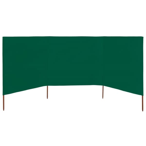 vidaXL Vindskjerm 3 paneler stoff 400x80 cm grønn