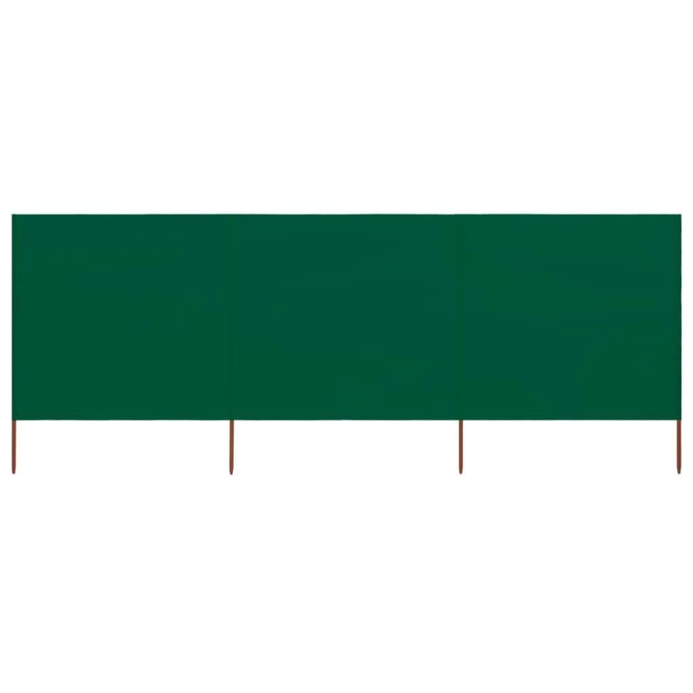 vidaXL Vindskydd 3 paneler tyg 400x80 cm grön