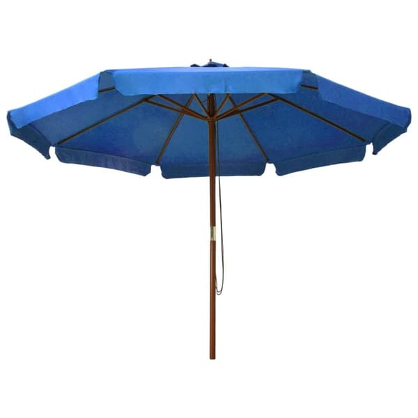 vidaXL Parasoll med trestang 330 cm asurblå
