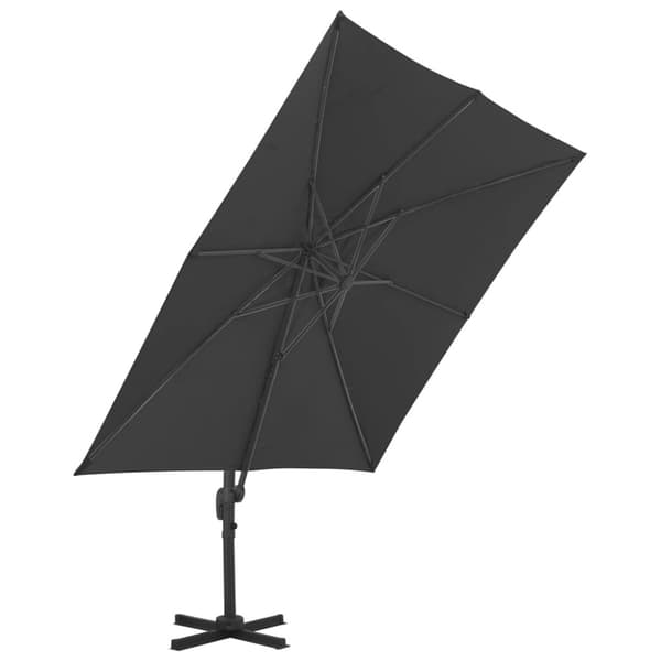 vidaXL Aurinkovarjo cantilever alumiinitolpalla 3x3 m musta