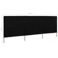 Miniatyrbilde 6 av 6: vidaXL Vindskjermer 3 paneler stoff 400x120 cm svart