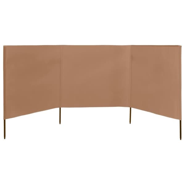 vidaXL Vindskjerm 3 paneler stoff 400x160 cm gråbrun