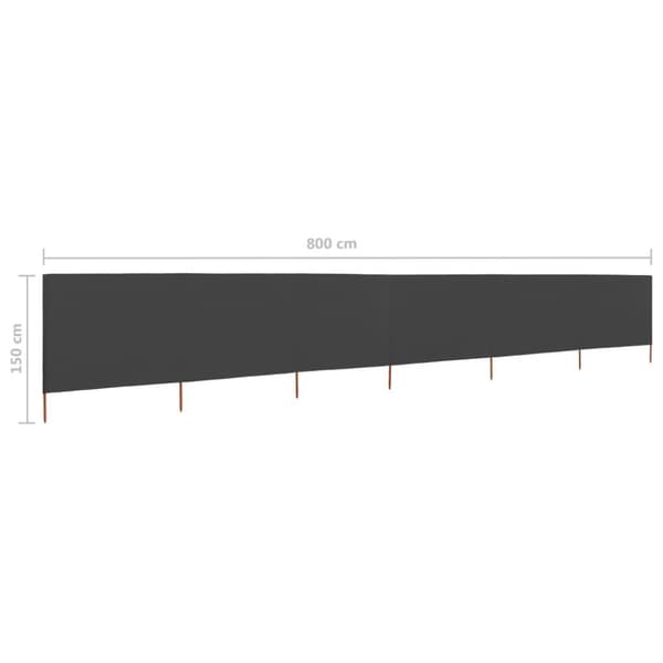 vidaXL 6-panels læsejl 800x120 cm stof antracitgrå
