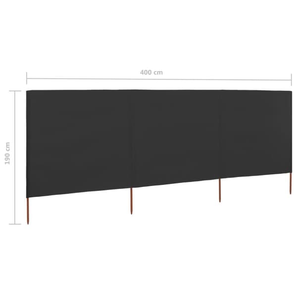 vidaXL 3-panels læsejl 400x160 cm stof antracitgrå