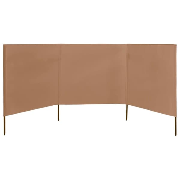 vidaXL Vindskjerm 3 paneler stoff 400x80 cm gråbrun