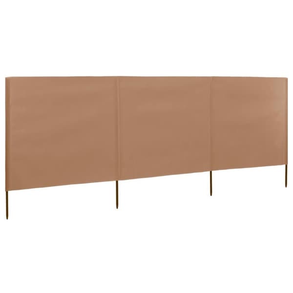 vidaXL Vindskjerm 3 paneler stoff 400x80 cm gråbrun