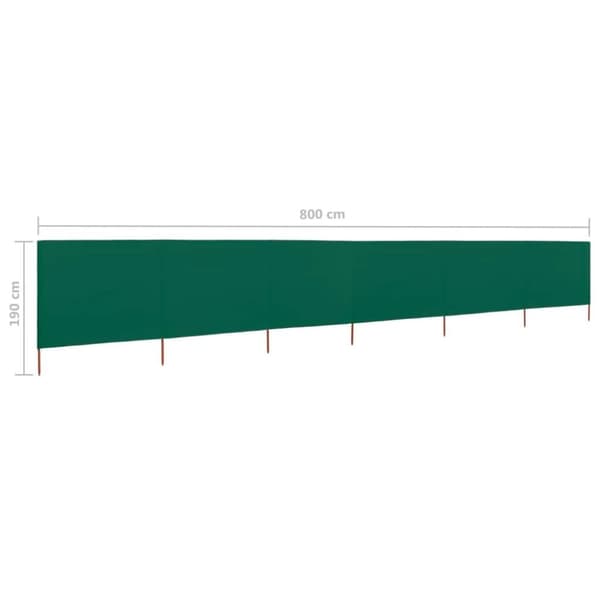 vidaXL Vindskydd 6 paneler tyg 800x160 cm grön