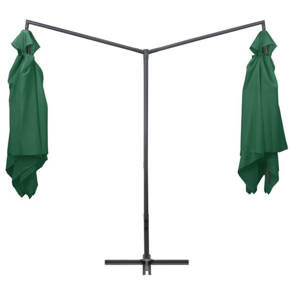 vidaXL Dobbel parasoll med stålstang 250x250 cm grønn