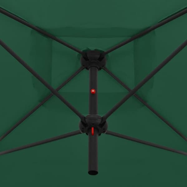 vidaXL Dobbel parasoll med stålstang 250x250 cm grønn