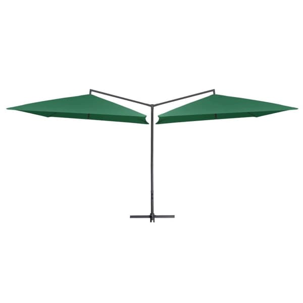 vidaXL Dobbel parasoll med stålstang 250x250 cm grønn