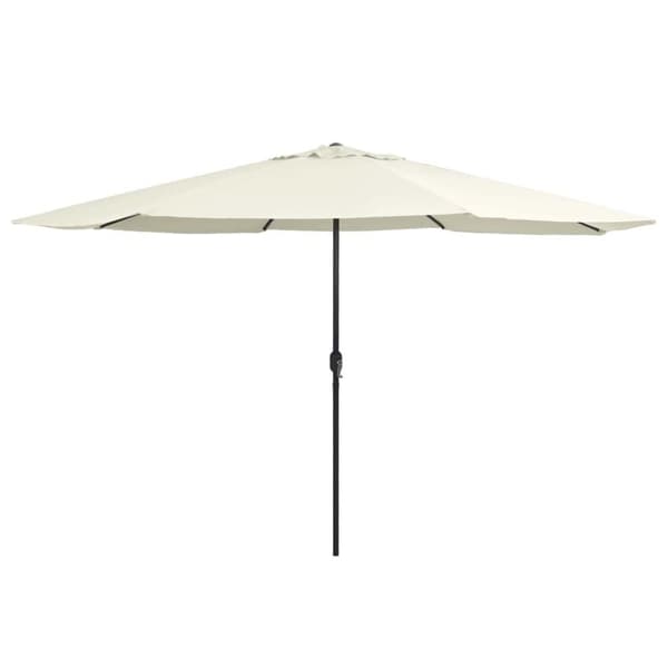 vidaXL Aurinkovarjo metallirunko 400 cm hiekanvalkoinen
