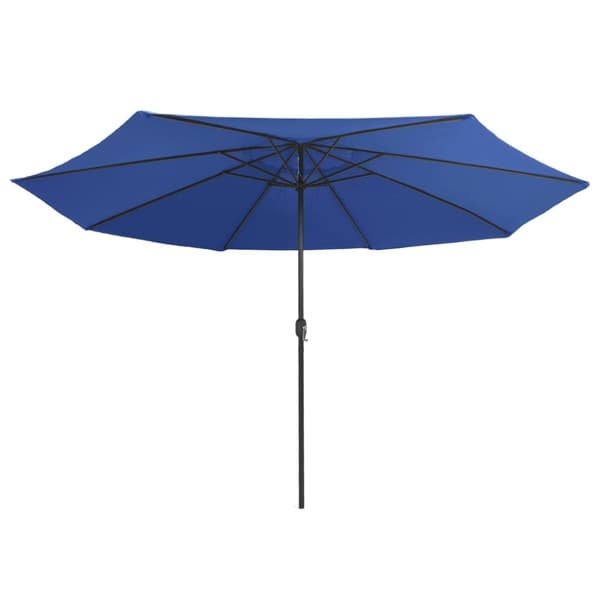 vidaXL parasol med metalstang 390 cm azurblå