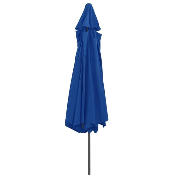 vidaXL parasol med metalstang 390 cm azurblå